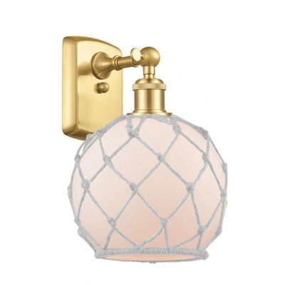 Farmhouse Rope - 1 Light Wall Sconce In Industrial Style-13 Inches Tall and 8 Inches Wide
