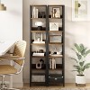 Industrial Bookcase with Storage Cabinet, 4 Tier Open Storage Shelf, Display Shelf, 70.87 Inch Tall, For Bedroom, Living Room, Office, Brown - 3 of 4