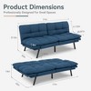 Dyonery Futon Sofa Bed Convertible Couch, Sofa Bed with Adjustable Backrest & Armrests, Multifunctional Small Loveseat Sleeper Sofa - 2 of 4