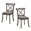 CAVINAS Cross-Back Dining Chairs Set of 2, Fabric Upholstered Kitchen Side Chairs with Rubber Wood Frame - 2 of 4