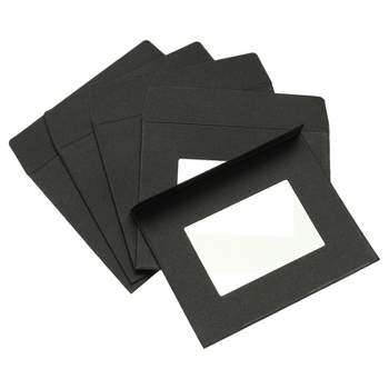 Unique Bargains Full Face Window Envelopes Clear Double Sided for Mailing Statement Photos Catalogs Black