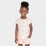 Toddler Girls' Hearts Short Sleeve T-Shirt - Cat & Jack™ Cream