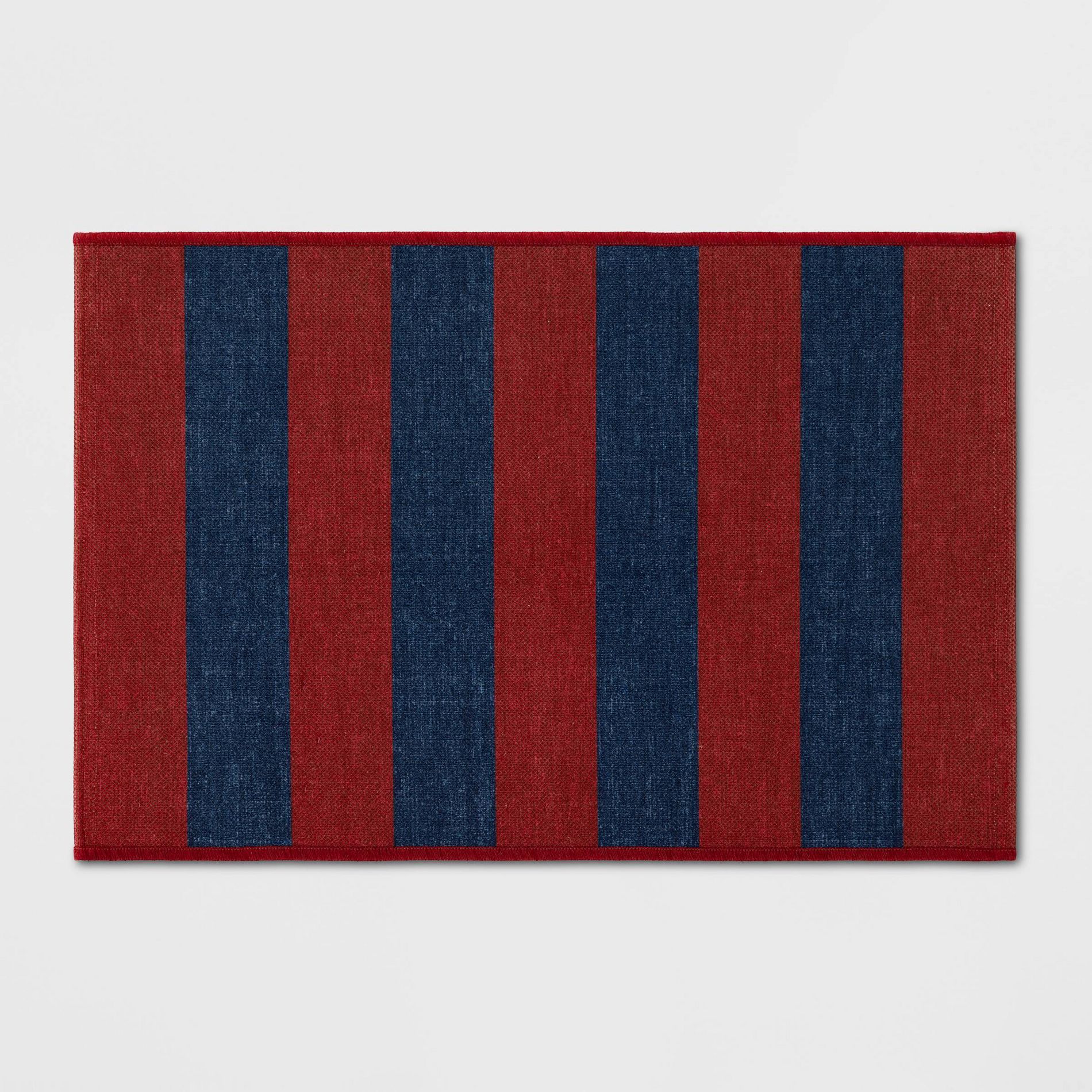 2'x3' Rugby Striped Dorm Scatter Accent Rug Red/Blue - Room Essentials™