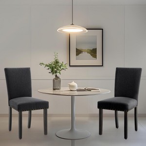 Set of 2 Upholstered Kitchen Chairs with Nailhead Trim and Sturdy Wood Legs, Ergonomic High-Back Chairs for Dining Room and Kitchen - 1 of 4