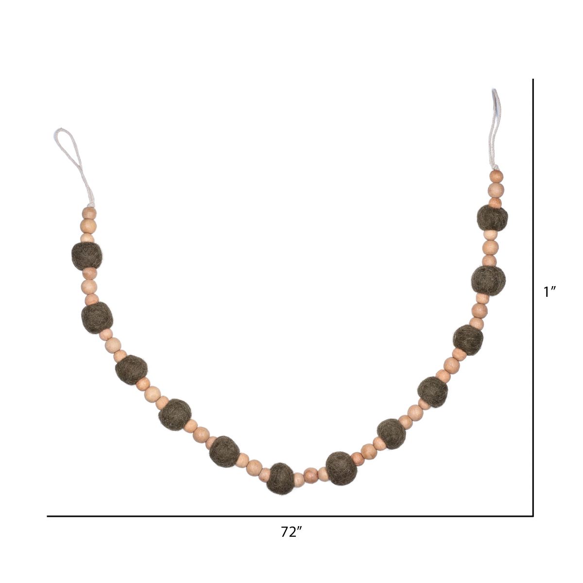 Vickerman 72" Wood and Felt Pom Pom Garland - thumbnail 6