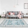 Acekool 2x6 Vintage Floral Runner Rug - Washable Low Pile Non-Slip Carpet for Hallway, Bedroom & Kitchen - 2 of 4