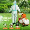 VEVOR Lawn Sprayer on Wheel, 0-90 PSI Adjustable Pressure, 15 Gallon Tank, 8 Nozzles and 2 Wands, White&Orange - 3 of 4