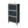 RISOKEYS Natural Rattan Shoe Cabinet with 3 Flip Drawers, Entrance Hallway Free Standing Shoe Racks with Metal Legs for Heels, Boots, Slippers,Blue - 3 of 4