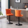 FONTOI 2 PCS Upholstered Barstools with Adjusatble Seat Height, Swivel Bar Stools with Backs for Living Room Kitchen, Orange&Black, 17.1"*45.6"*18.1" - 4 of 4