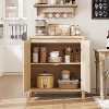 Garvee 31-Inch Small Sideboard Buffet Cabinet with Glass Doors and Adjustable Shelf – Modern Black Engineered Wood Storage Console - 4 of 4