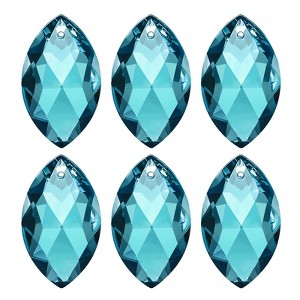 Unique Bargains K9 Crystal DIY Grid Chandelier Oval Pendant beads 1.5" 6 Pcs - 1 of 4