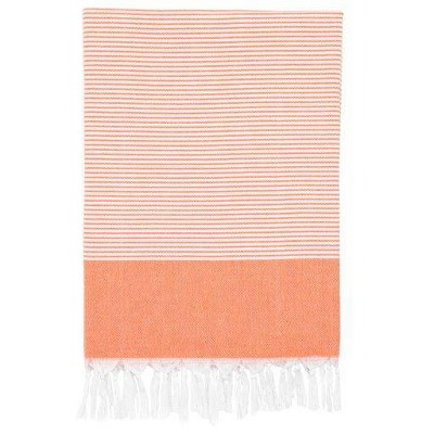 Elegant Thin Striped Pestemal Beach Towel Peach - Linum Home Textiles ...