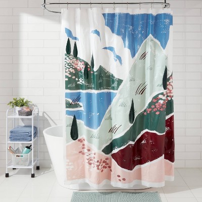 PEVA Mountains Shower Curtain Blue - Room Essentials&#8482;