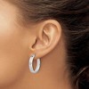 Black Bow Jewelry 4mm, 14k White Gold Polished Round Hoop Earrings, 22mm (7/8 Inch) - 3 of 4