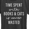 Women's - Instant Message - Time Spent With Books Cats Short Sleeve Graphic T-Shirt - 2 of 4