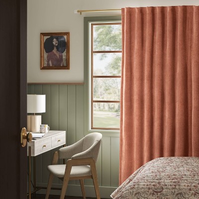 Brown Blackout Chenille Curtain Panel with Rod Pocket and Back Tab