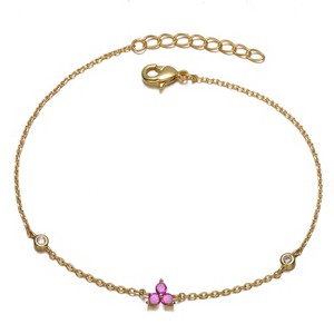 Guili Sparkling Girls Chain Link Bracelet with Cubic Zirconia for Kids and Teens Ð Stylish, Elegant Jewelry in Red or Green with a Playful and Timeless Design - 1 of 3