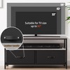 Modern TV Stand with Dual Fabric Drawers & Metal Frame - Holds Up to 55" TV, Waterproof Top & Adjustable Feet - Media Console for Living Room - 4 of 4
