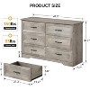 6-Drawer Grey Wooden Dresser Chest Multi-Room Closet Storage Cabinet for Nursery, Living Room, Bedroom and Hallway Organizer - 3 of 4
