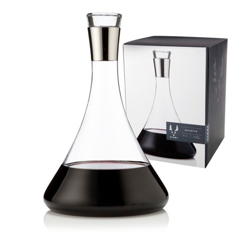 Viski Angled Wine Decanter, Glass Pitcher for Red and White Wine, Wine  Carafe, Perfect for Wine Lovers, Set of 1, 60oz