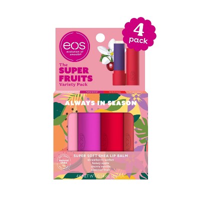 eos Lip Balm Sticks - Super Fruits - 4pk