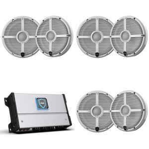 Wet Sounds HTM-6 - HTM Series Amplifier 900 Watt Full-Range Class-D 85x6 Watts RMS @4 OHM With 3 pairs Wet Sounds RECON 6 XW-W Recon Series 6.5" 60... - 1 of 4