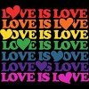 Adult Design By Humans Love is Love Rainbow Pride Repeat By BubbSnugg T-Shirt - 2 of 3