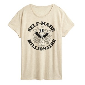 Women's - Monopoly - Self Made Millionaire Short Sleeve Graphic T-Shirt - 1 of 3