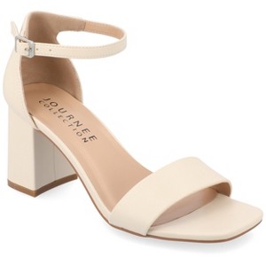 Journee Collection Women's Valenncia Narrow Width SuperNatural Shades Open Square Toe Ankle Strap Sandals - 1 of 4