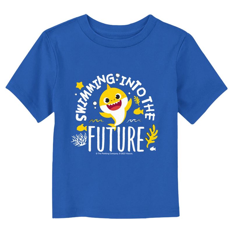 Toddler's Baby Shark Swimming Into the Future T-Shirt, 1 of 4