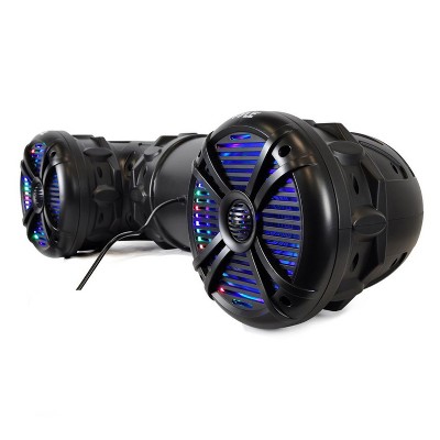 Pyle PLATV85BT.5 1000 Watt Marine Portable Waterproof Bluetooth Speaker w/ Color Changing LED Lights Great for Off-Road Vehicles, ATV, UTV, Golf Cart