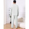 INSPIRE CHIC Men's 2 Pieces Long Sleeve Solid Color Button Down Casual Pajamas Set - 3 of 4