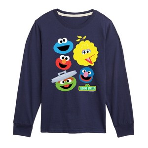 Boys' - Sesame Street - Group With Logo Long Sleeve Graphic T-Shirt - 1 of 3