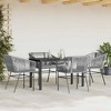 vidaXL 5-Piece Gray Patio Dining Set - Poly Rattan with Cushions & Glass Table for Outdoor, Garden, Patio, Backyard Furniture - 3 of 4