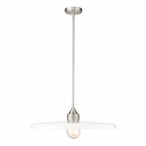 Paloma 24" Modern One-Light Pendant - Dimmable Opal Glass & Steel Design - 1 of 4