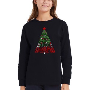 LA Pop Art Have Yourself a Merry Little Christmas - Girl's Word Art Long Sleeve T-Shirt - 1 of 4