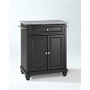 HomeStock  Cambridge Granite Top Small Portable Rolling Kitchen Island Storage Cart, Microwave Stand, Black - 2 of 4