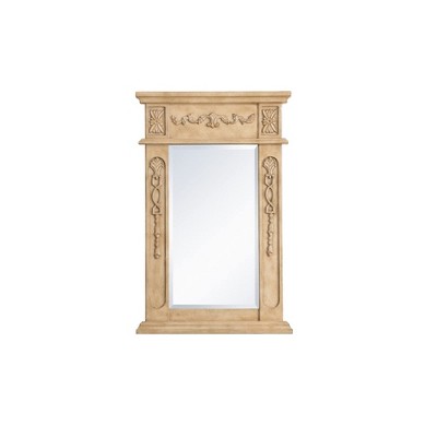 Elegant Lighting Wood frame mirror 18 inch x 28 inch in Antique Beige