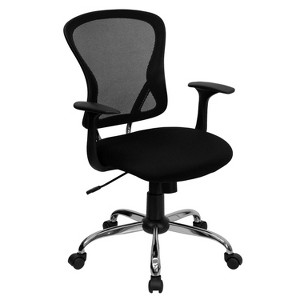 Swivel Task Chair Chrome Black Mesh - Flash Furniture