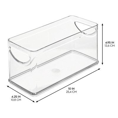 iDESIGN Recycled Plastic Cabinet and Pantry Storage Bin with Integrated Handles Bin: Clear Kitchen Organizer, 10"x4"x5" — фото 4