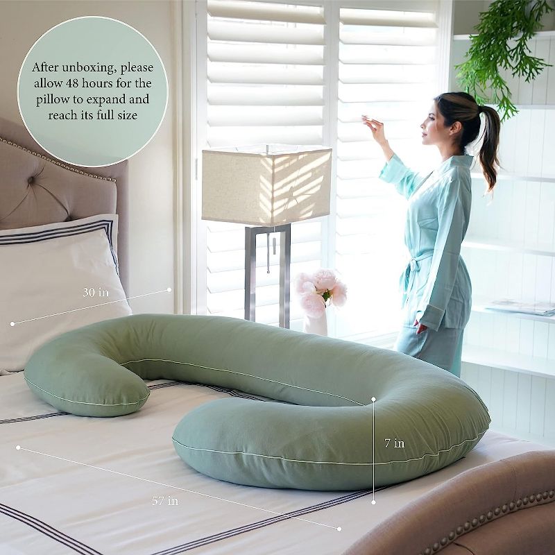 PharMeDoc Pregnancy Pillows C-Shape Full Body Maternity Pillow, Jersey Cover, 4 of 9
