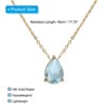 Unique Bargains Women's Birthstone Cubic Zirconia 18K Gold Plated Teardrop Necklace 17.7" - 2 of 4