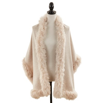 Saro Lifestyle Cozy Elegance Lamb Fur Trim Scarf