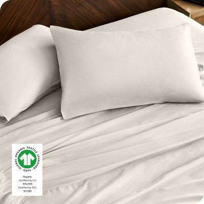 Twin French Beige Organic Cotton Sateen Sheet Set