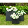 Set of 3 16" Kante Lightweight Modern Outdoor Concrete Square Planters Charcoal - Rosemead Home & Garden, Inc. - 2 of 4