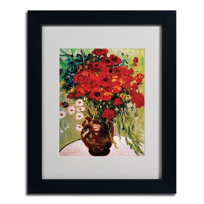 Vincent Van Gogh Daisies and Poppies Framed Canvas Print