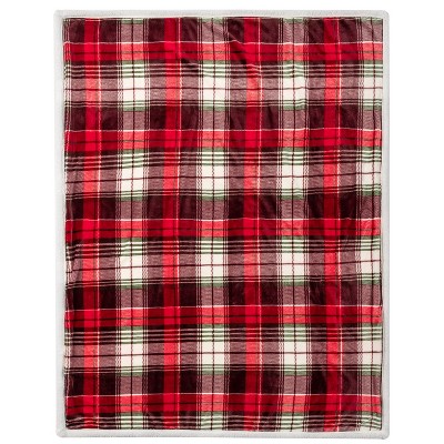 Christmas Plaid Reversible Sherpa Fleece Throw Blanket