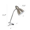 Adjustable Clip Light Desk Lamp Brushed Nickel Finish - Simple Designs: ETL Listed, Iron Shade, On Off Switch - 3 of 4