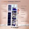 Fredees 360° Swivel Jewelry Armoire with LED Mirror, Lockable Standing Organizer with Foldable Shelf & Wheels - 4 of 4