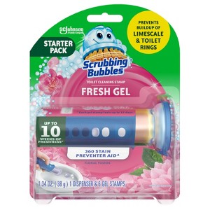 Scrubbing Bubbles Floral Fusion Scent Fresh Gel Toilet Cleaning Stamp - 1.34oz/6ct - 1 of 4